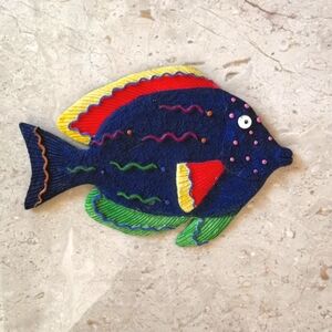 Hand painted fish wall art